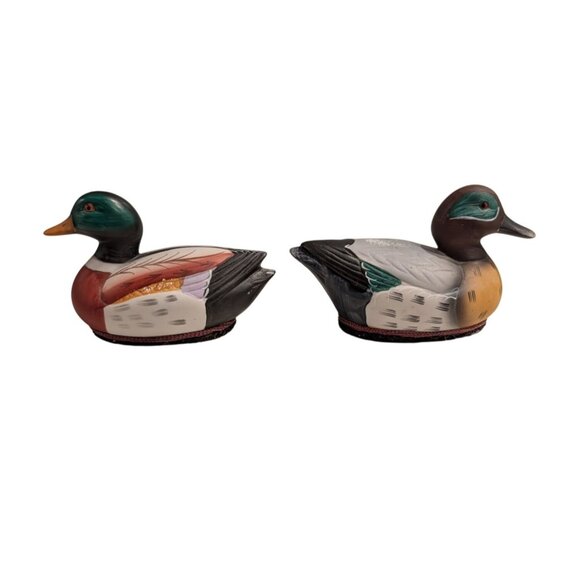 Vintage Jasco Mallard Duck Figurine Lint Brushes Hand Painted - Picture 10 of 10